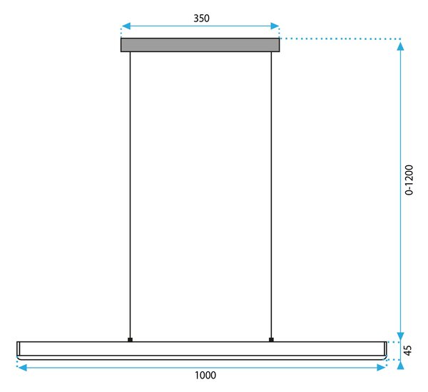 Mennyezeti LED függő lámpa APP1448-CP BLACK 100cm