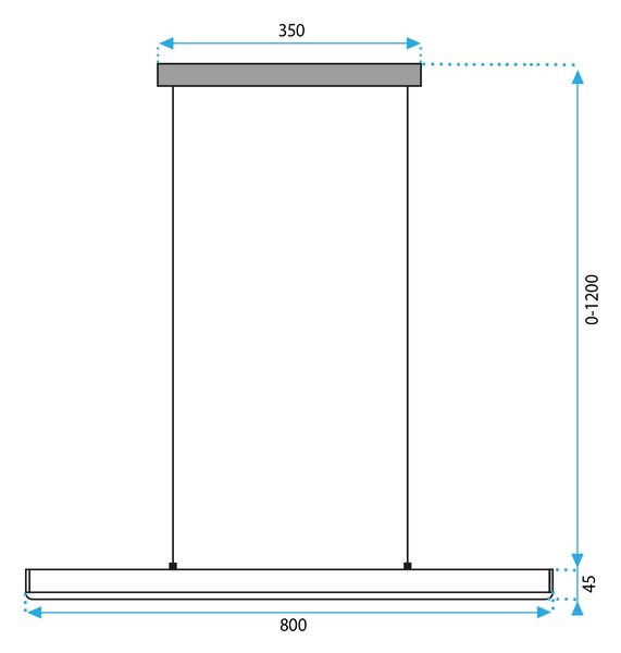 Mennyezeti LED függő lámpa APP1447-CP BLACK 80cm