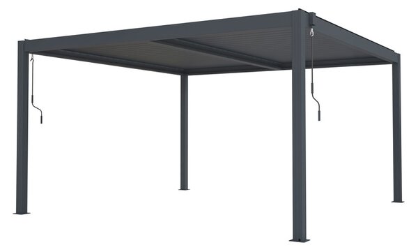 Bioklimatikus pergola G21 Austin 4x4 m, antracit színű alumínium (63900802)