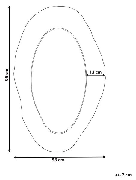 Falitükör LOGNES 56 cm 95 cm Fekete