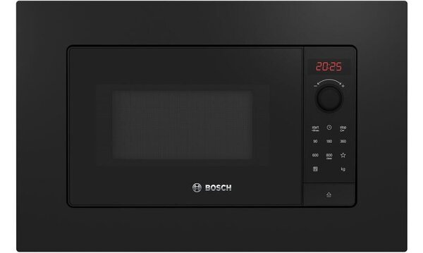 BOSCH BFL623MB4 Beépíthető mikrohullámú sütő, Serie2, 800W, 20 liter, Digitális kijelzés (piros), TouchControl vezérlés, balra nyíló