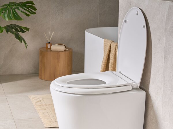 WC ülőke FAGNANO Lassú záródású 2 az 1-ben Duroplast Fehér