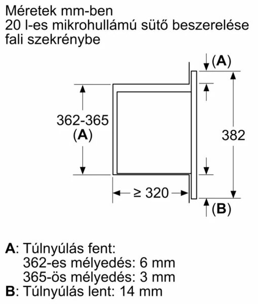 BOSCH BFL623MB4 Beépíthető mikrohullámú sütő, Serie2, 800W, 20 liter, Digitális kijelzés (piros), TouchControl vezérlés, balra nyíló