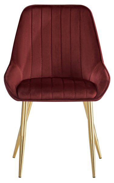 Étkezőszék, bordó Velvet anyag/gold króm-arany, PERLIA