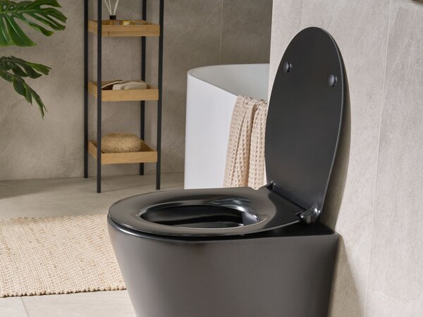 WC ülőke PUTUMAYO Vékony Lassú záródású Duroplast Fekete