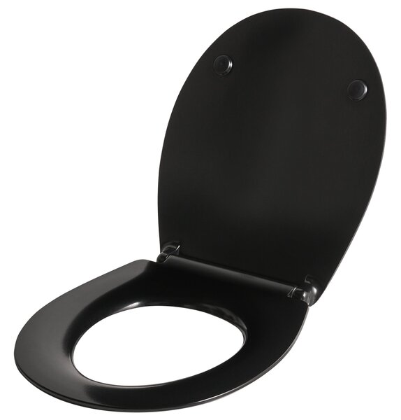 WC ülőke PUTUMAYO Vékony Lassú záródású Duroplast Fekete