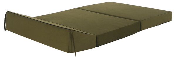 KONDELA Összecsukható matrac/fotel, 2v1, olivazöld, VEDIS