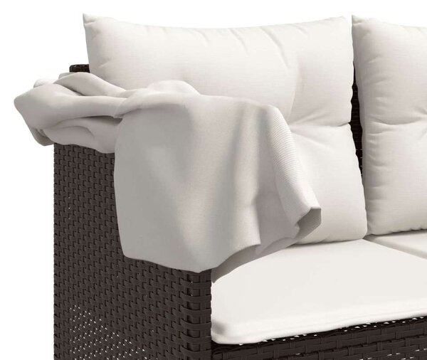 VidaXL Napozóágy - Barna Polyrattan - 204cm