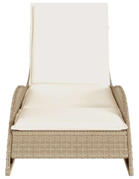 VidaXL Napozóágy - Polyrattan - Bézs - 205cm