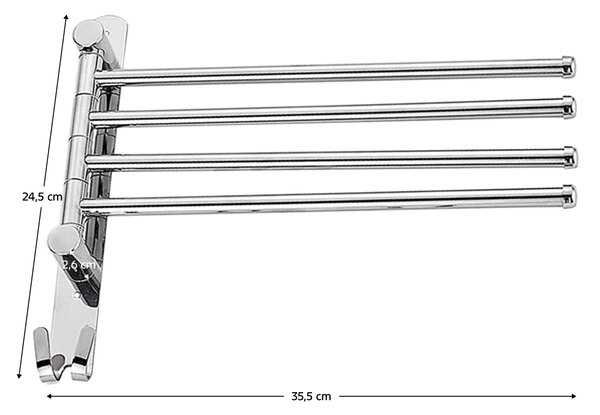 Törülközőtartó, ezüst, HOLDER