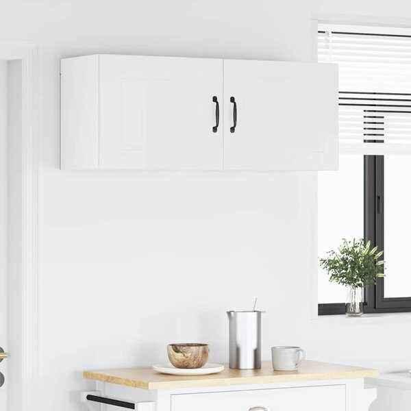 VidaXL Fali Szekrény PORTO 2 pcs Magas Fényű Fehér 50 x 31 x 40 cm