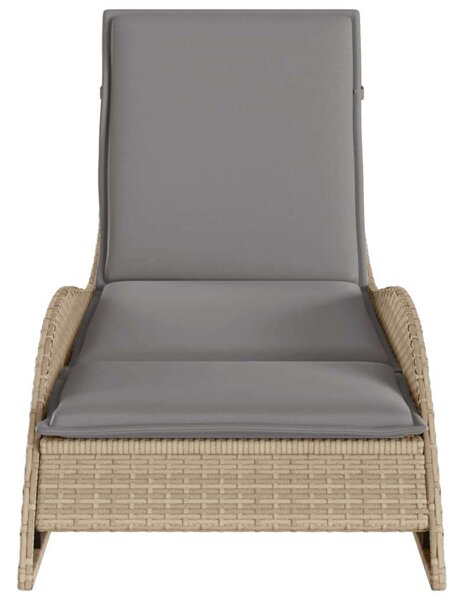 VidaXL Napozóágy - Polyrattan - Bézs - 205 cm