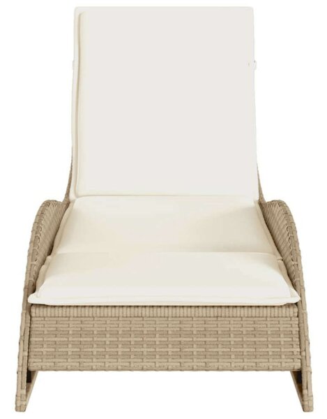 VidaXL Napozóágy - Polyrattan - Bézs - 205cm
