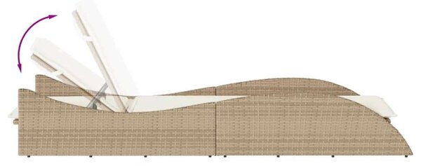 VidaXL Napozóágy - Polyrattan - Bézs - 205cm