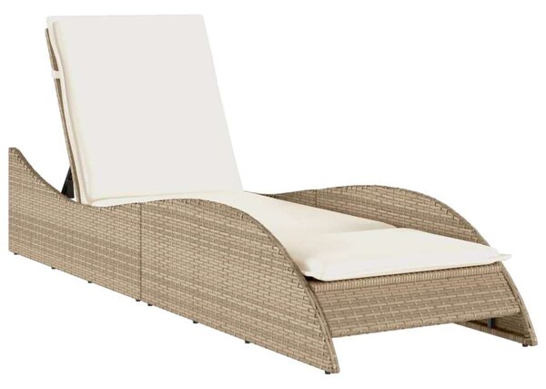 VidaXL Napozóágy - Polyrattan - Bézs - 205cm