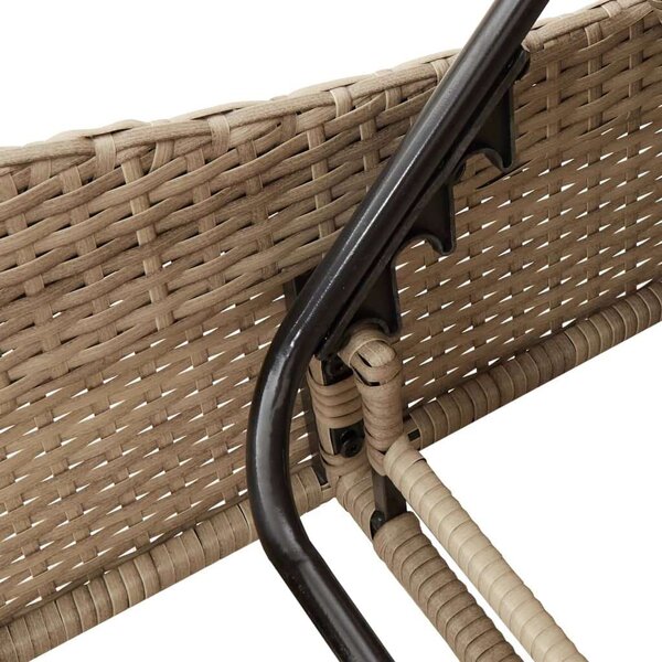 VidaXL Napozóágy - Polyrattan - Bézs - 205 cm