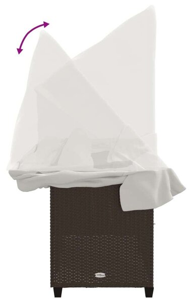 VidaXL Napozóágy - Barna Polyrattan - 204cm