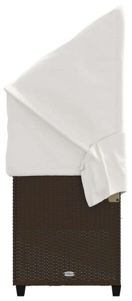 VidaXL Napozóágy - Barna Polyrattan - 204cm
