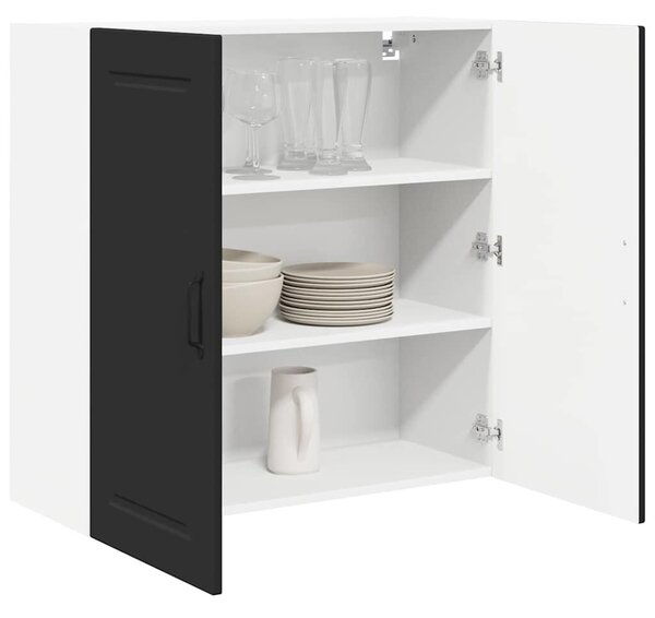 VidaXL Konyhaszekrény polcokkal ajtóval Fekete 80 x 31 x 80 cm Faanyag