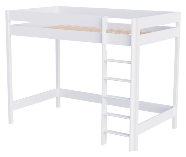 KONDELA Magasított ágy biztonsági akadállyal, 80x180, fehér, HUGO