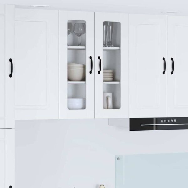 VidaXL Fali üveges szekrény PORTO Magas Fényű Fehér 60 x 31 x 80 cm