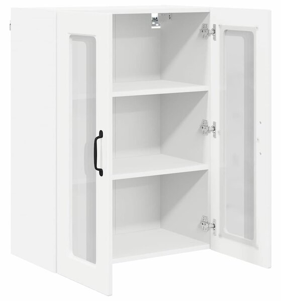 VidaXL Fali üveges szekrény PORTO Magas Fényű Fehér 60 x 31 x 80 cm