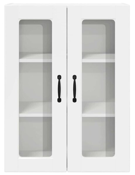 VidaXL Fali üveges szekrény PORTO Magas Fényű Fehér 60 x 31 x 80 cm