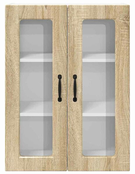 VidaXL Fali üveges szekrény PORTO Sonoma tölgy 60 x 31 x 80 cm Faanyag