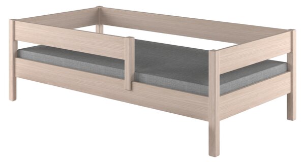 KONDELA Gyerekágy biztonsági akadállyal, fehérített tölgy, 90x200, MIX