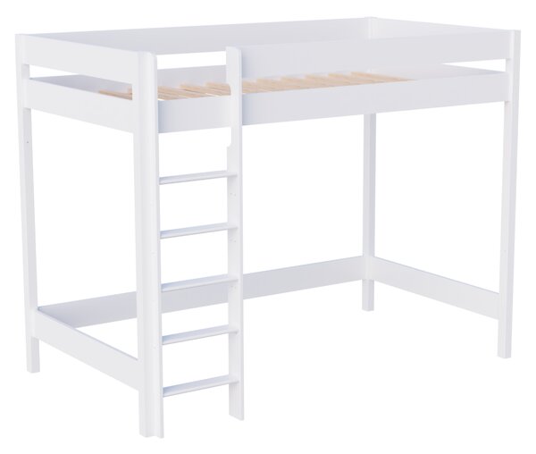 KONDELA Magasított ágy biztonsági akadállyal, 80x180, fehér, HUGO