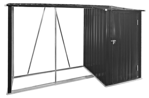 KONDELA Fatároló fészerrel, 270x104x159 cm, antracit, ARPOL TYP 2