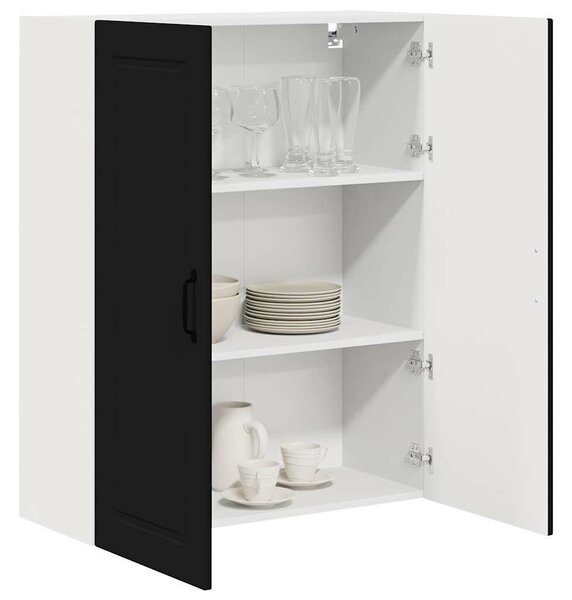 VidaXL Konyhaszekrény polcokkal Fekete 80 x 31 x 100 cm Faanyag