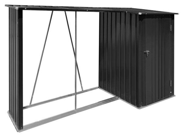 KONDELA Fatároló fészerrel, 270x104x159 cm, antracit, ARPOL TYP 2