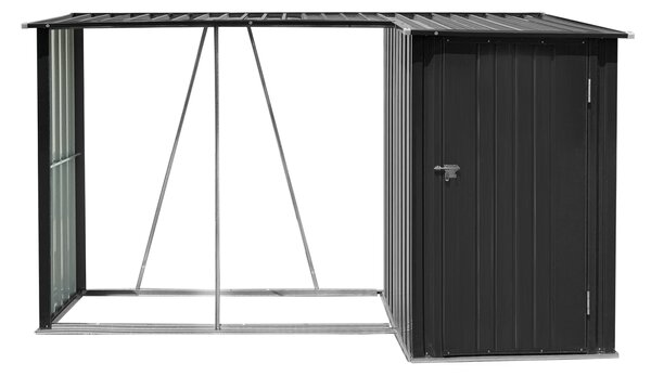 KONDELA Fatároló fészerrel, 270x104x159 cm, antracit, ARPOL TYP 2