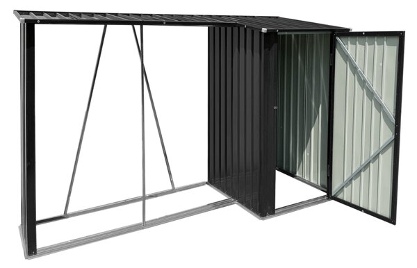 KONDELA Fatároló fészerrel, 270x104x159 cm, antracit, ARPOL TYP 2