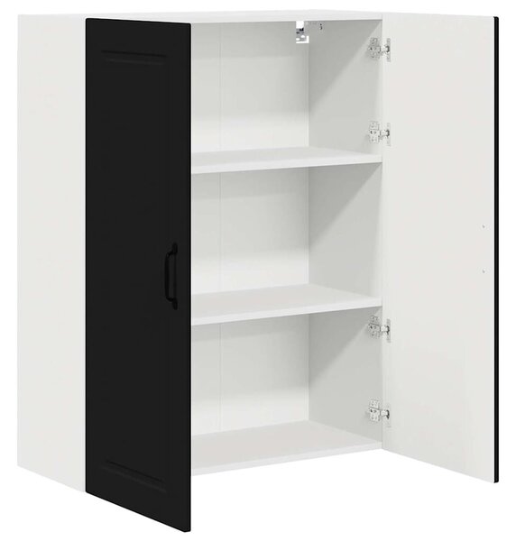 VidaXL Konyhaszekrény polcokkal Fekete 80 x 31 x 100 cm Faanyag
