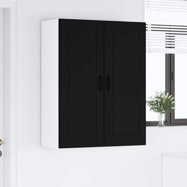 VidaXL Konyhaszekrény polcokkal Fekete 80 x 31 x 100 cm Faanyag
