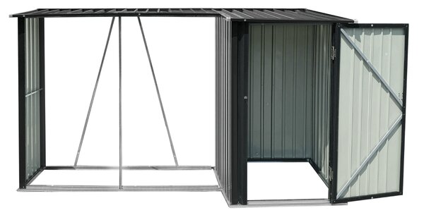 KONDELA Fatároló fészerrel, 270x104x159 cm, antracit, ARPOL TYP 2