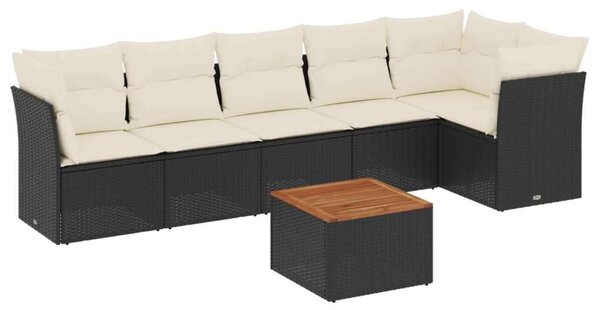 VidaXL Polyrattan Kerti Ülőgarnitúra - 7 részes - Fekete
