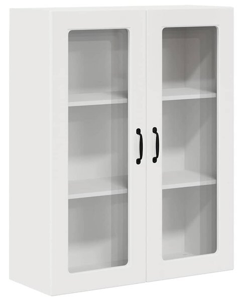 VidaXL Fali üveges szekrény PORTO Magas Fényű Fehér 80 x 31 x 100 cm
