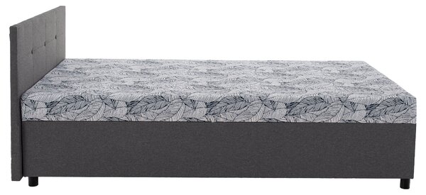 KONDELA Ágy, 110x200, molitán, szürke/mintás, SHERIN