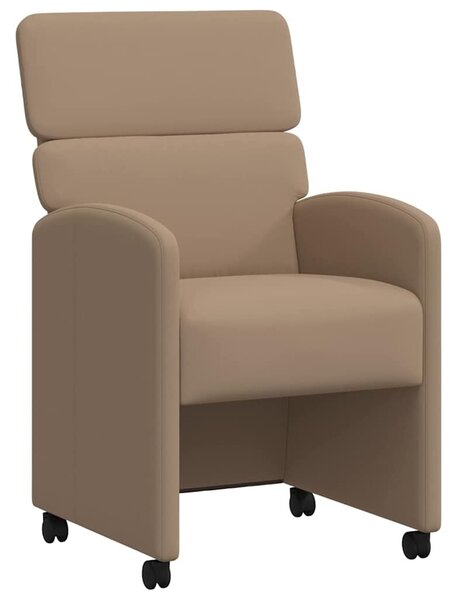 VidaXL Kerekes Étkező Székek 2 pcs Cappuccino 58 x 65 x 98 cm Műbőr