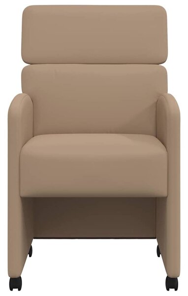 VidaXL Kerekes Étkező Székek 2 pcs Cappuccino 58 x 65 x 98 cm Műbőr
