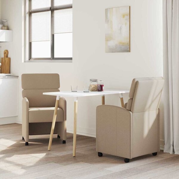 VidaXL Kerekes Étkező Székek 2 pcs Cappuccino 58 x 65 x 98 cm Műbőr