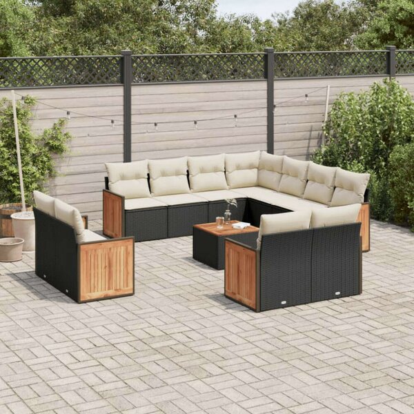 VidaXL Polyrattan Kerti Ülőgarnitúra - 12 részes