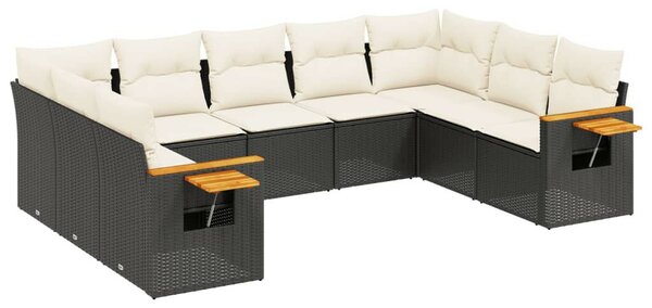 VidaXL U alakú Kerti Garnitúra - 9 részes - Polyrattan