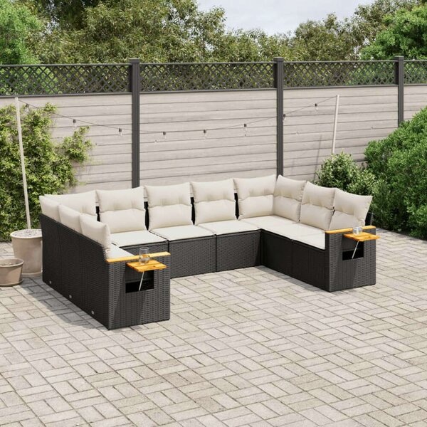 VidaXL U alakú Kerti Garnitúra - 9 részes - Polyrattan