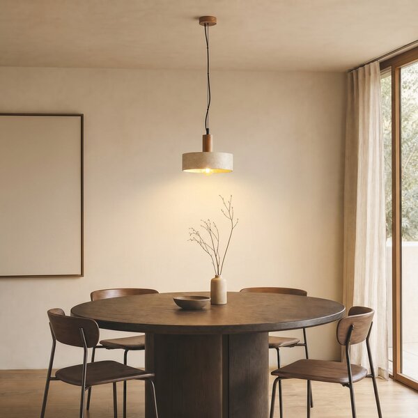 Függőlámpa Lucande, Carlotta, dimmable, Bézs, Nappali, Beton, Modern
