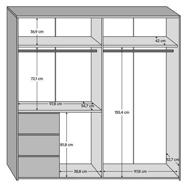 KONDELA Szekrény, artisan tölgy/sötétszürke beton, VIOLO