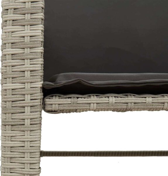 VidaXL 2 személyes szürke polyrattan kerti kanapé asztallal/székkel